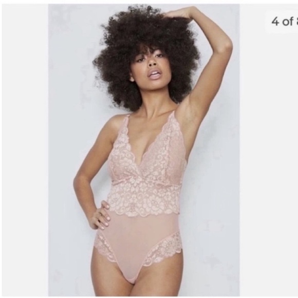 Free People HAH Smarty Pants Bodysuit Copper Rose Size S